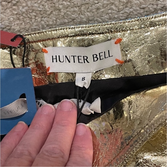 HUNTER BELL Shimmering Gold Faux Leather Mini Skirt - Picture 8 of 8